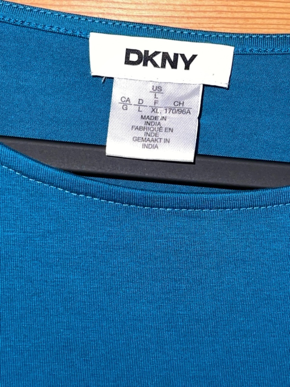 DKNY Teal Knot-Side Wrap Shift Dress.  Women’s L.  NWT. - Picture 7 of 9